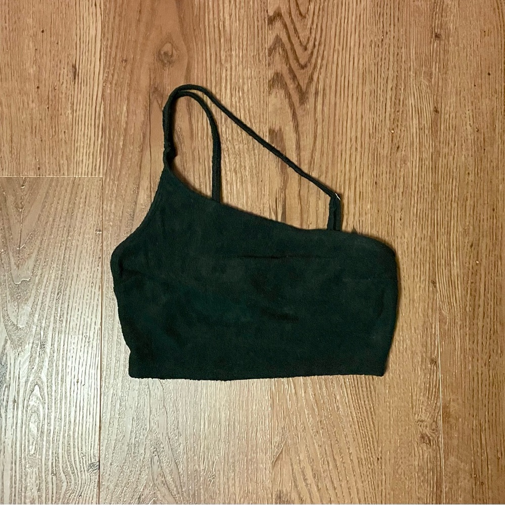 Gilly Hicks One Shoulder Crop Top Black XS